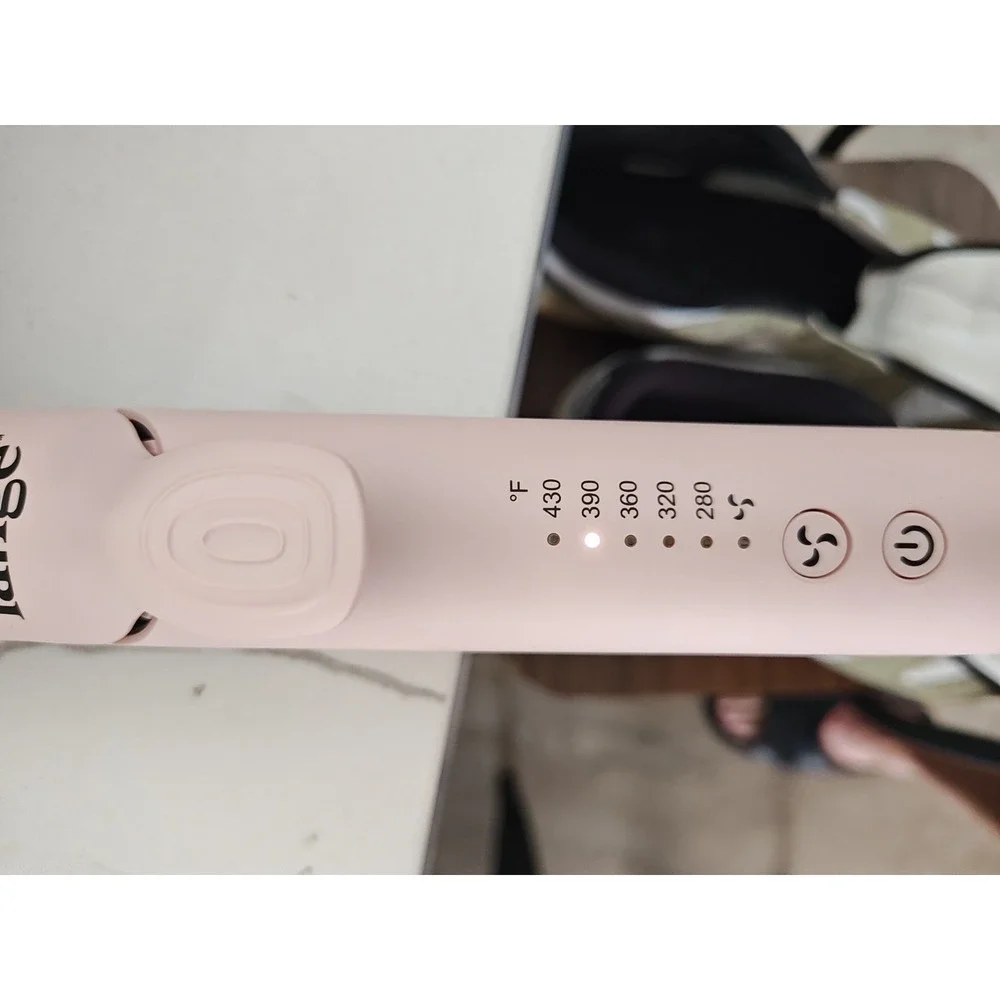 Lange Le Duo 360 Airflow Styler Flat Iron Hair Straightener Curler Blush Pink